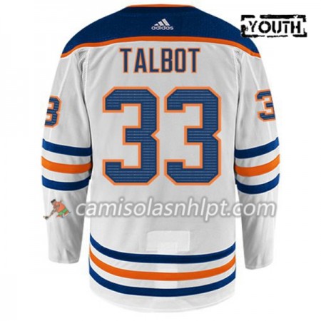 Camisola Edmonton Oilers CAM TALBOT 33 Adidas Branco Authentic - Criança
